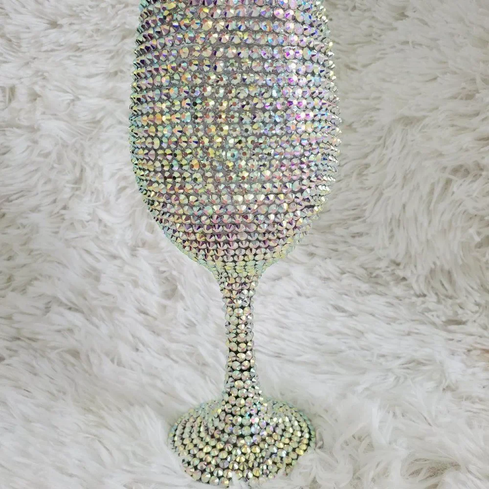 Bling Wine Glass, Rhinestone Tumbler, Bedazzled Cup